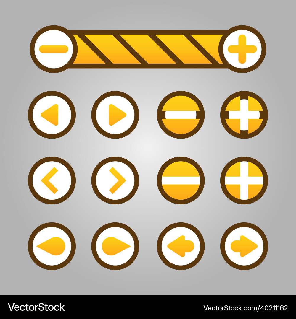 Increase and decrease buttons set Vector Image
