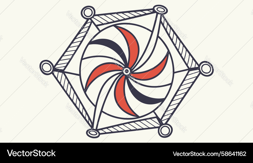 Intricate hexagonal geometric spiral pattern Vector Image