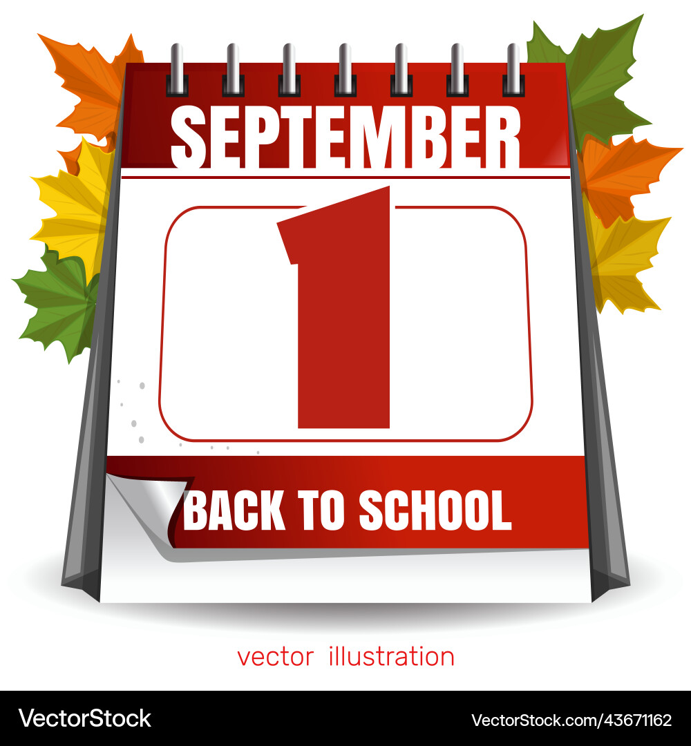 Kalender September 1 Wissen Tag zurück Kalender September 1 Wissen Tag zurück vektorbild