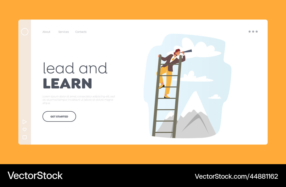 Lead and learn landing page template business Vector Image