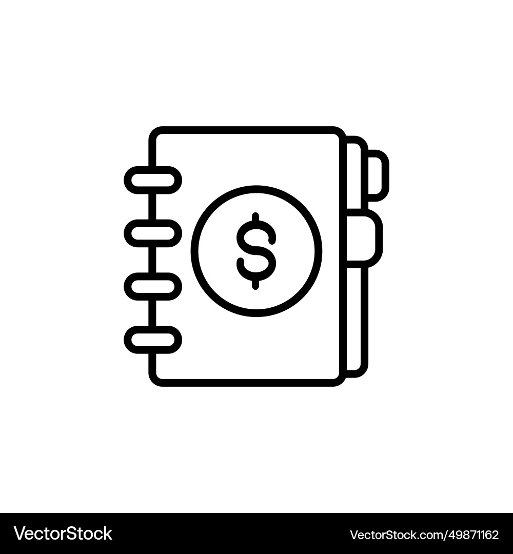 Ledger outline icon simple element Ledger outline icon simple element vector image