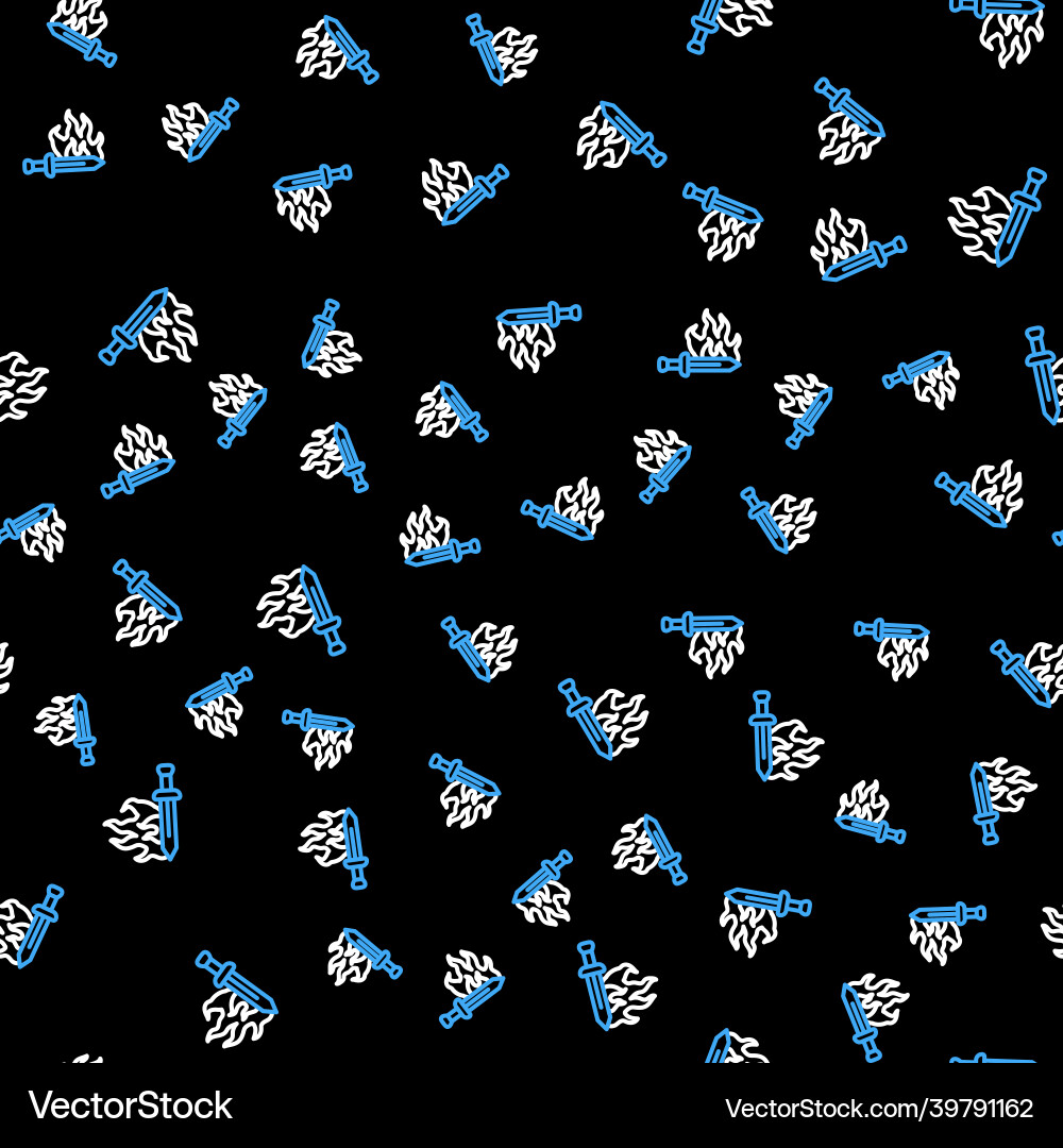 Line sword for game icon isolated seamless pattern Line sword for game icon isolated seamless pattern vector image