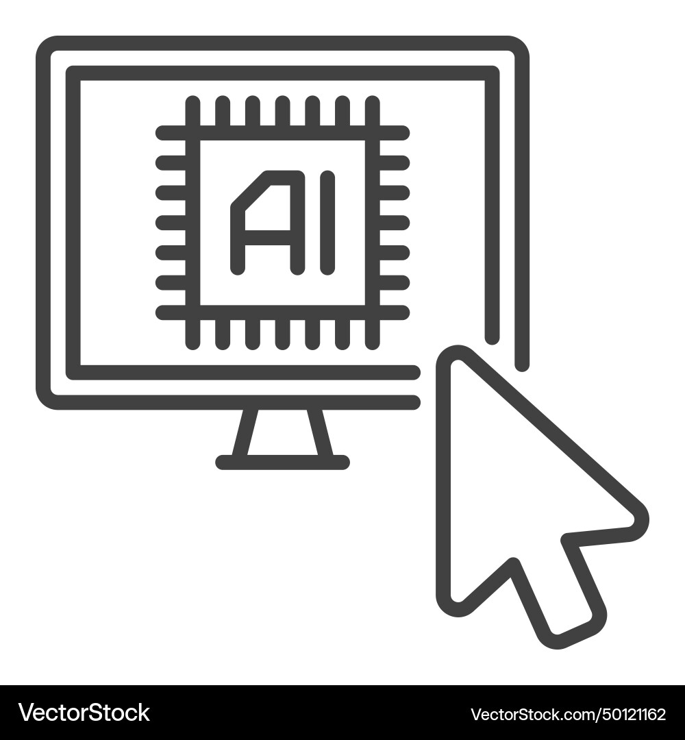 Mouse cursor on ai computer artificial Mouse cursor on ai computer artificial vector image