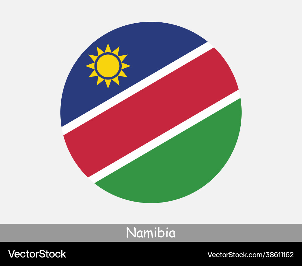 Namibia round circle flag Namibia round circle flag Vector Image