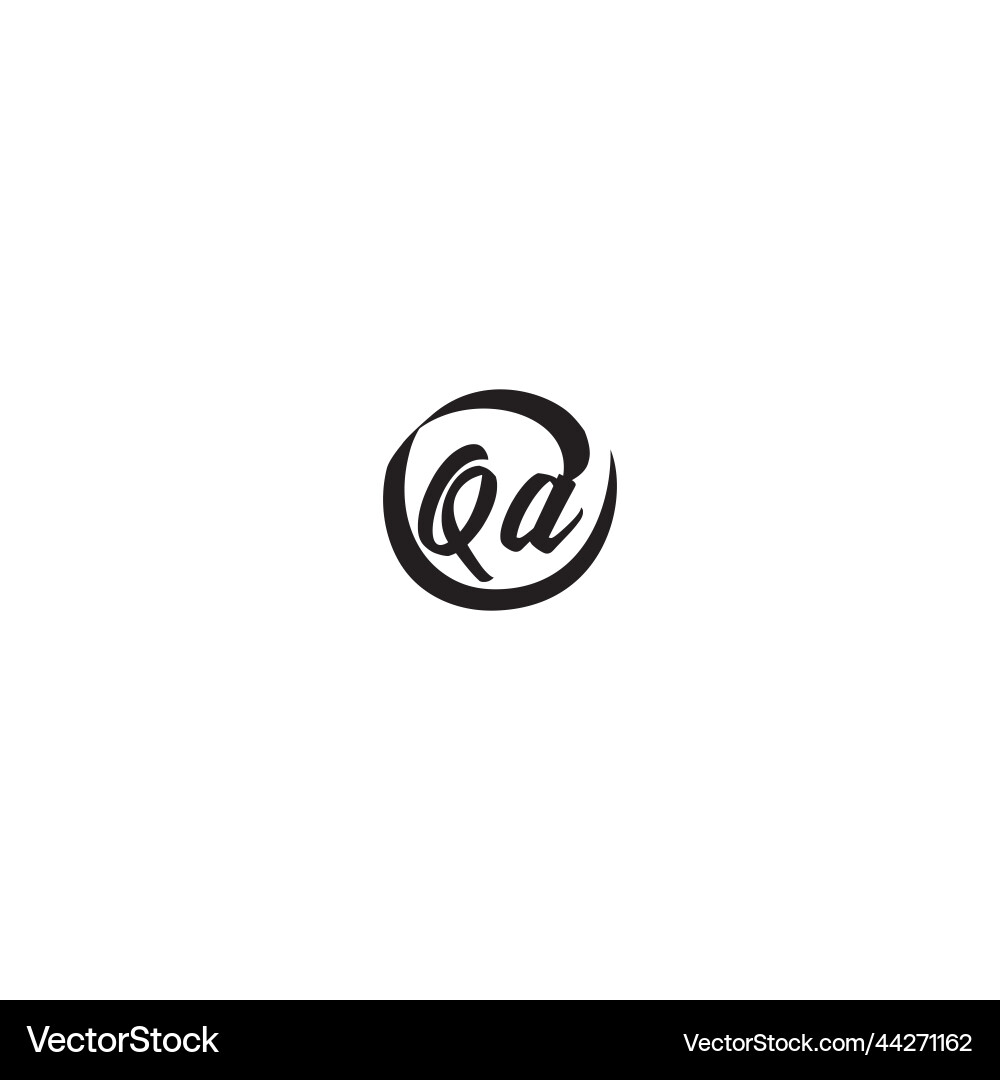 Qa brush style logo initial concept with high Vector Image