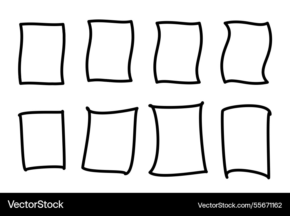 Rectangle frames with deformed borders vector image