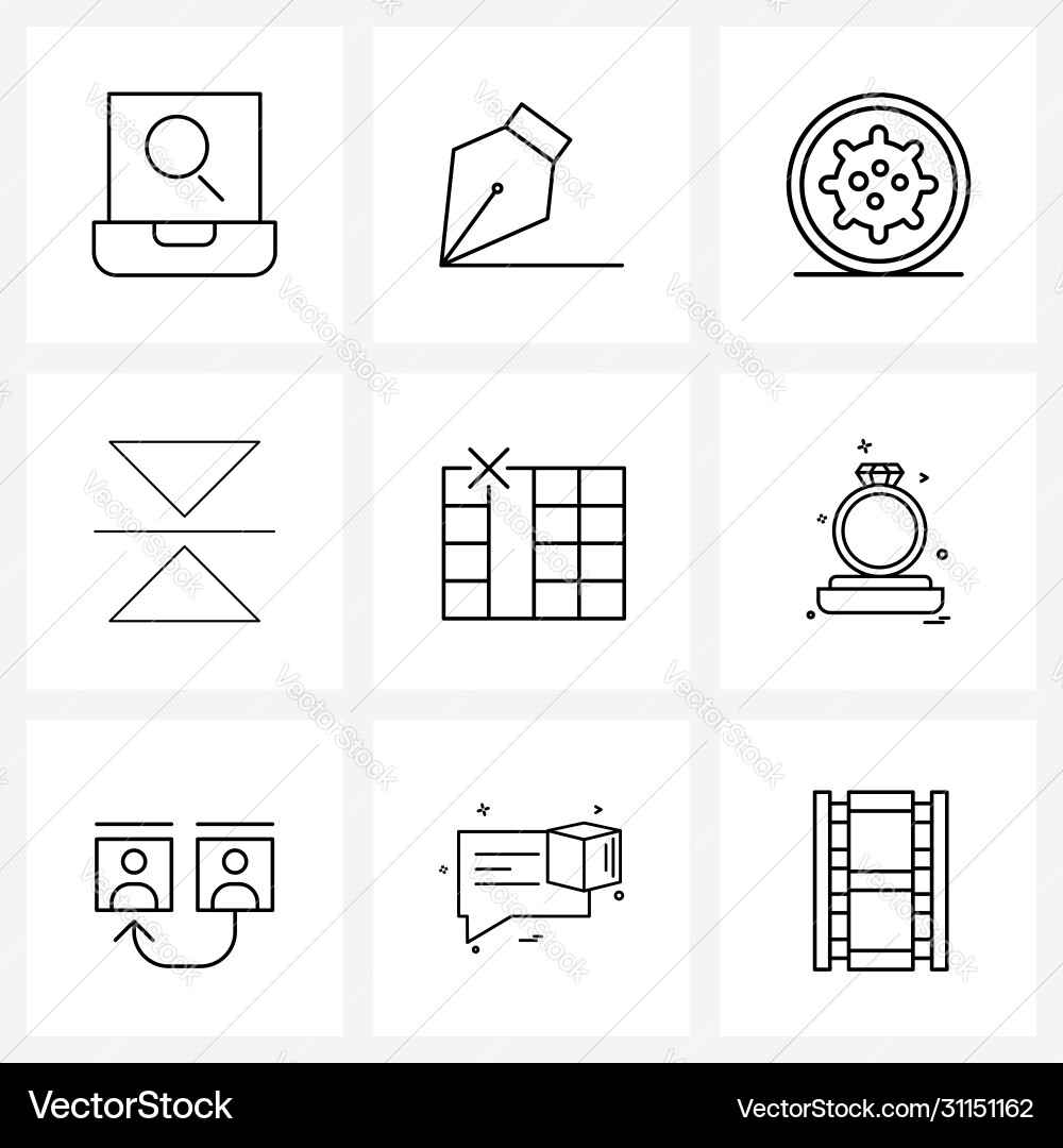 Set 9 ui icons and symbols for column Vector Image