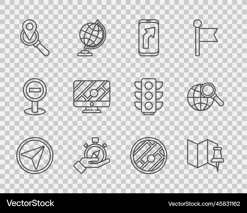 Set line infographic of city map navigation Set line infographic of city map navigation Vector Image