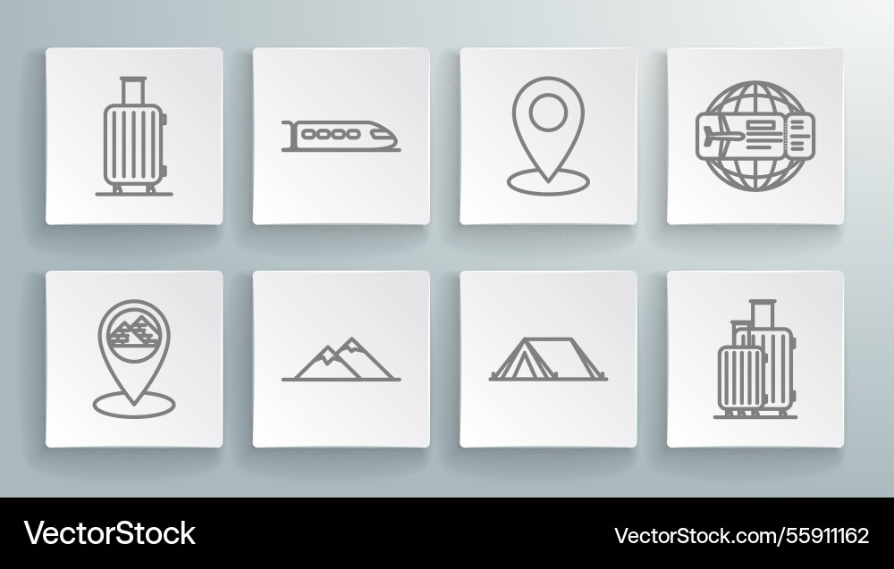 Set line map pointer with egypt pyramids train Set line map pointer with egypt pyramids train vector image