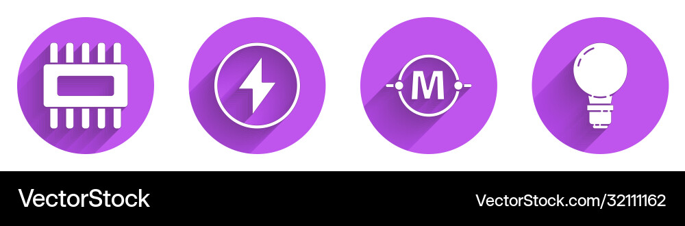 Set processor with microcircuits cpu lightning Set processor with microcircuits cpu lightning vector image