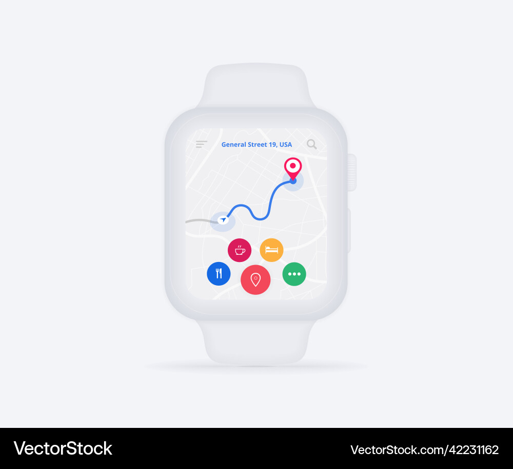 Smartwatch map gps Navigation app ux ui konzept Smartwatch map gps Navigation app ux ui konzept vektorbild