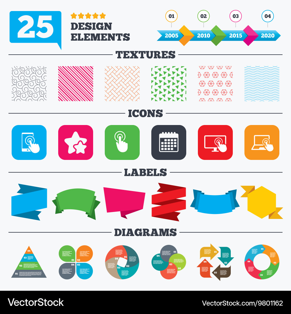 Touch screen smartphone hand pointer symbols Vector Image