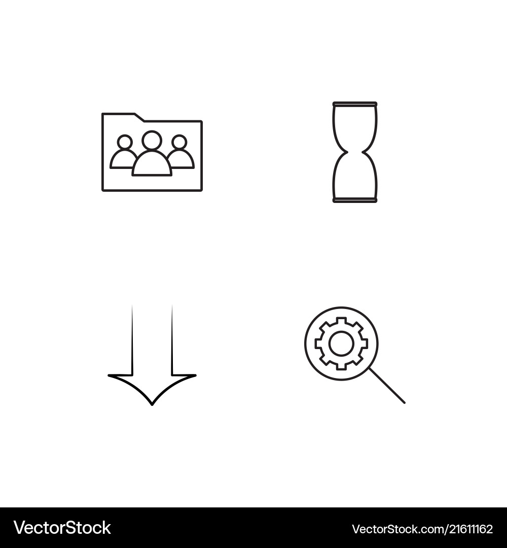 User interface linear icons set simple outline vector image