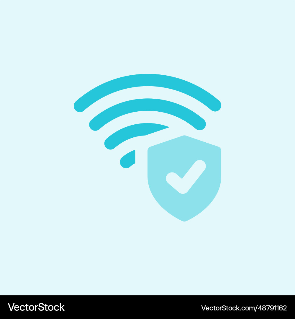 Wireless internet connection with lock protection Vector Image