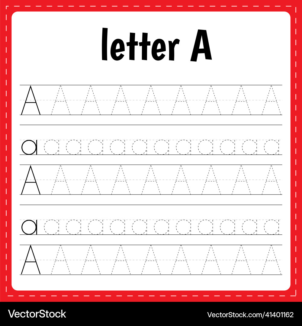 Writing letters tracing page practice sheet Writing letters tracing page practice sheet Vector Image