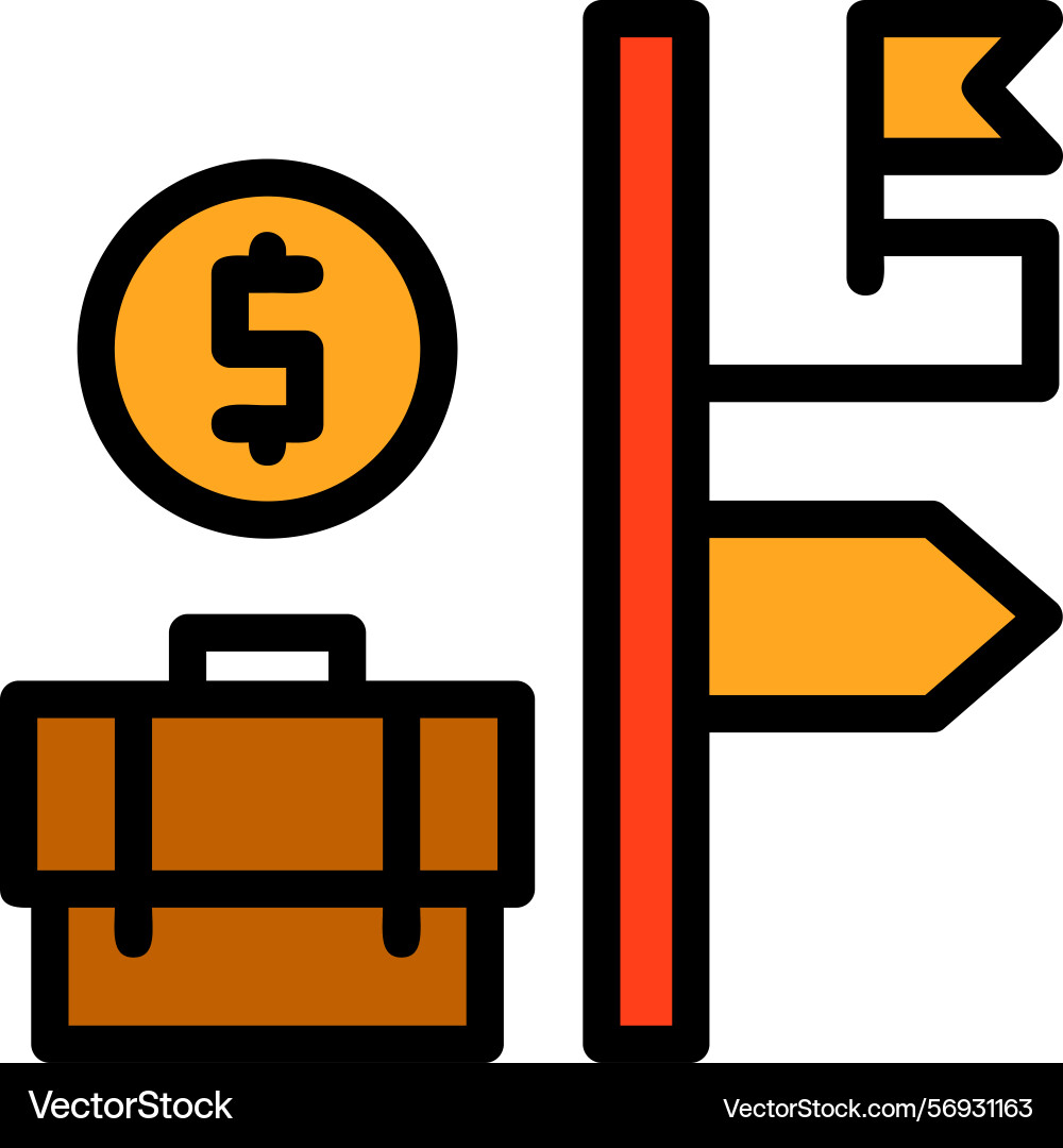 Career path line filled style icon design Vector Image