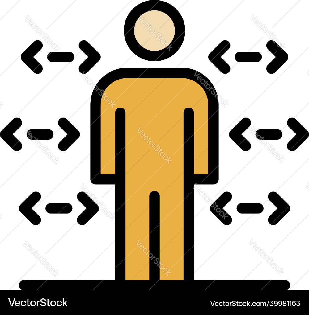 Coding man icon color outline Vector Image