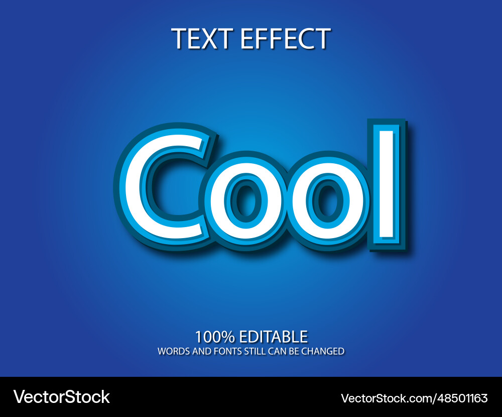 Cool text effect editable template vector image
