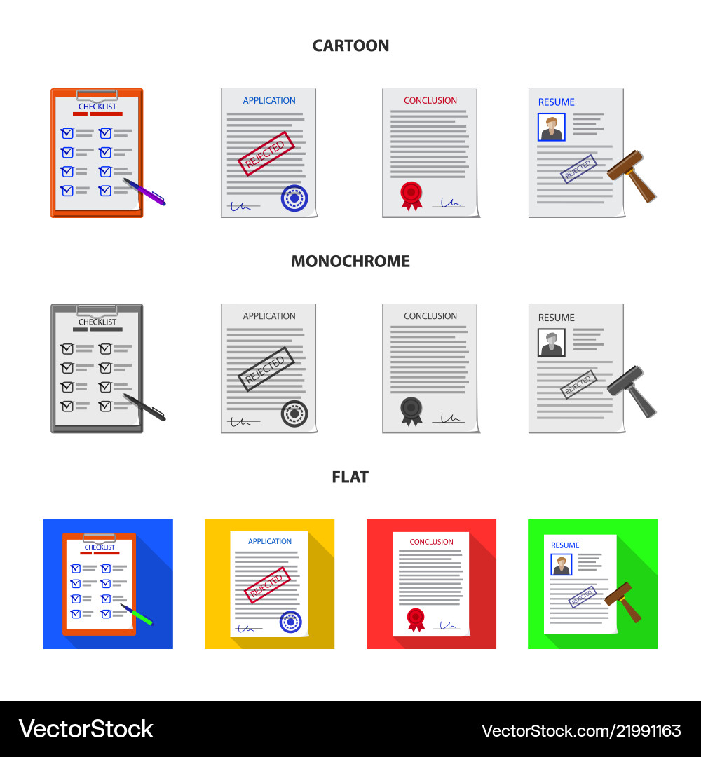 Design of form and document symbol set Design of form and document symbol set vector image