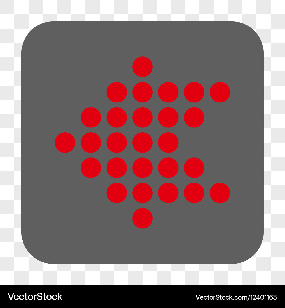 Dotted arrow left rounded square button vector image