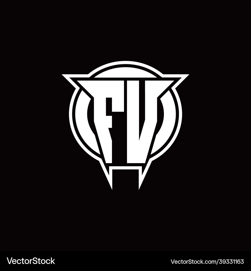 Fv logo monogram with circle rounded shape design Vector Image