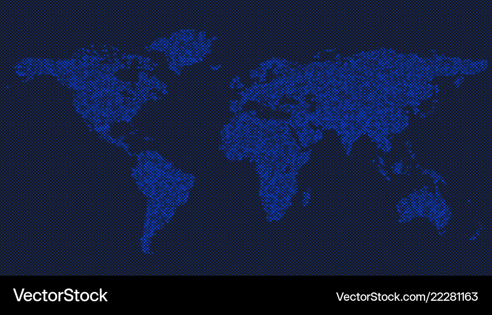 Halftone world map background - circle pattern Halftone world map background - circle pattern vector image