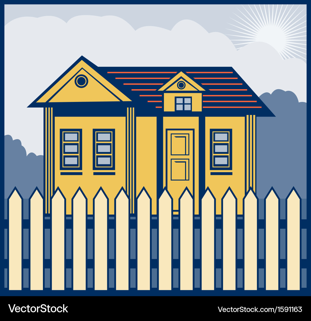 Haus mit Picket Fence Vektorbild