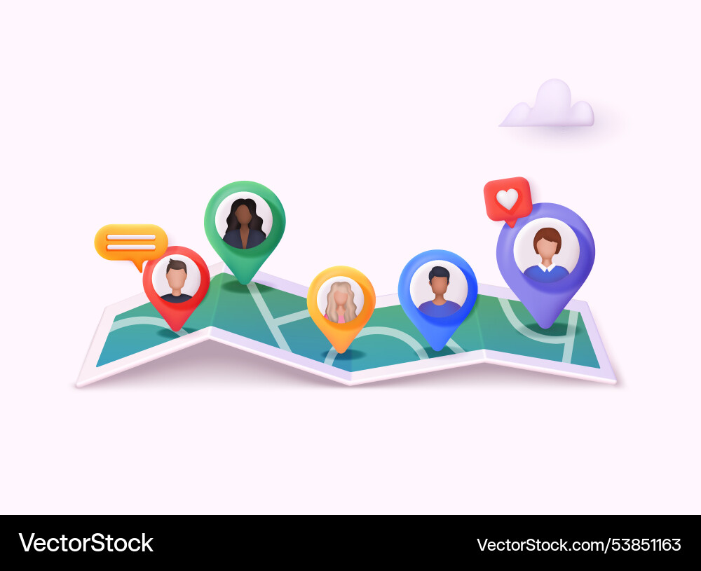 Modern Map with Location Pins vector image
