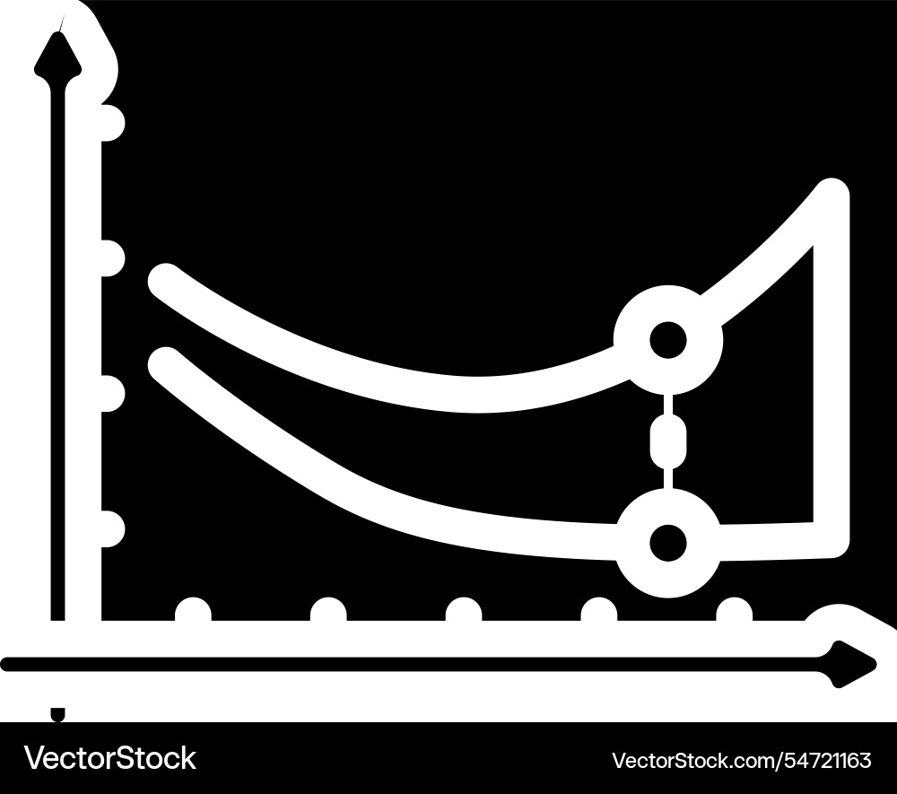 Overfitting warning machine learning glyph icon Vector Image