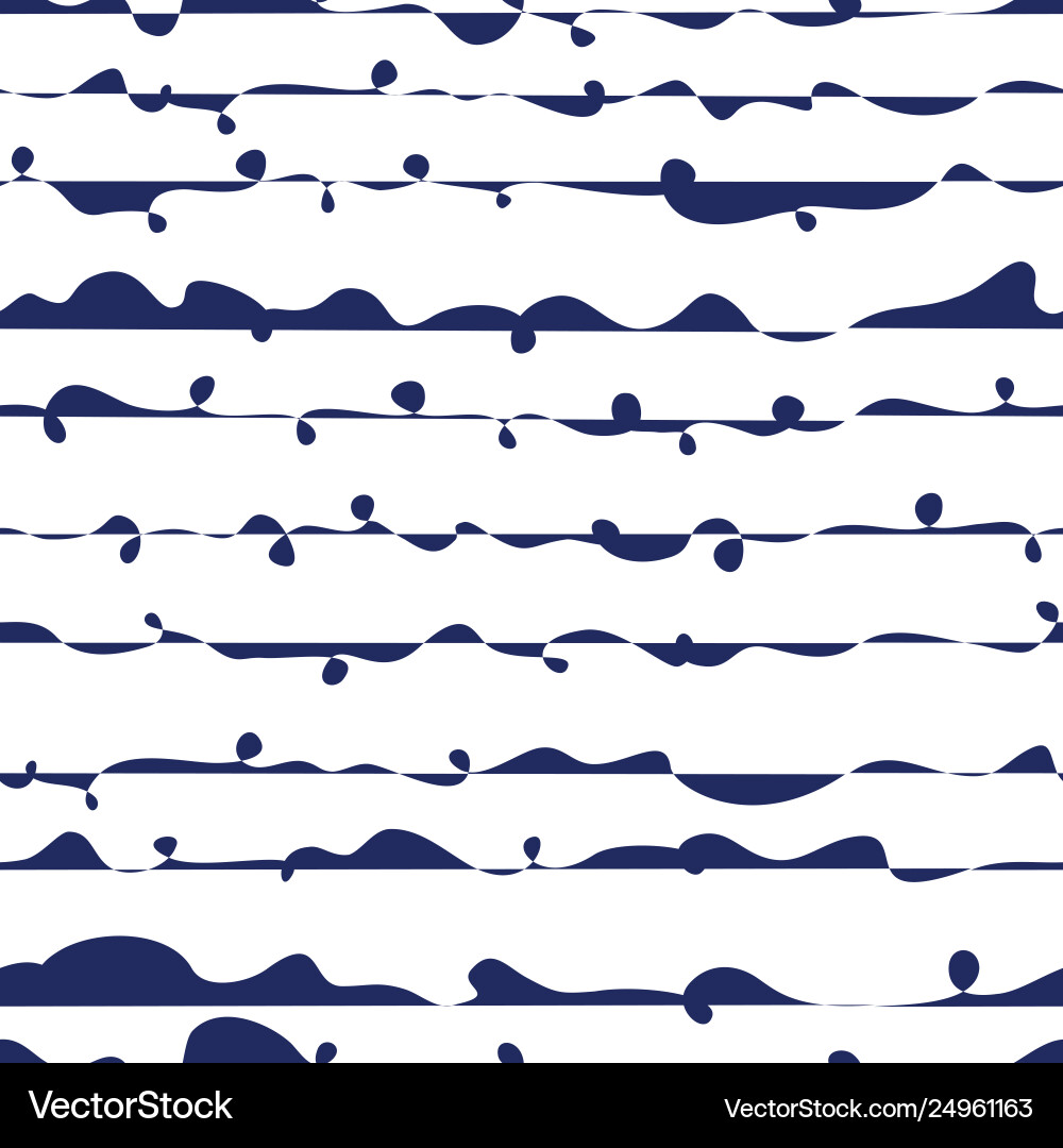 Seamless pattern with abstract wavy lines hand vector image
