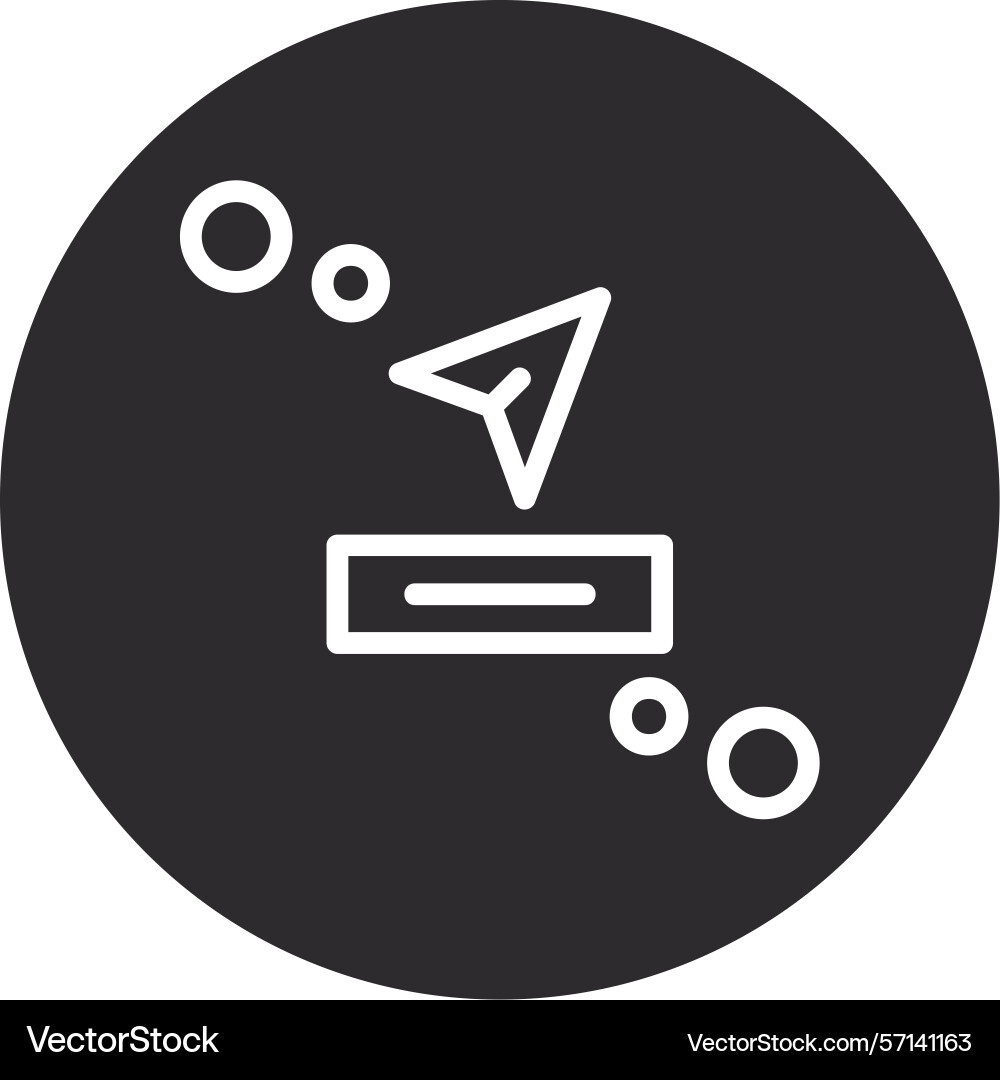Send button inverted circle black vector image