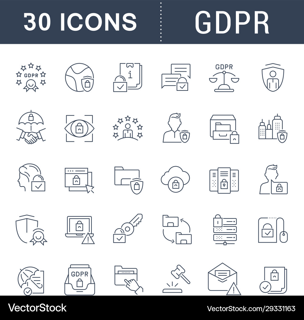 Set line icons gdpr Set line icons gdpr vector image