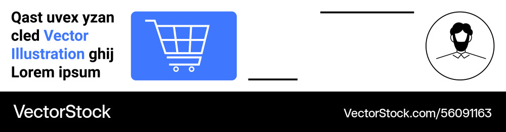 Shopping cart and user profile connection concept Shopping cart and user profile connection concept vector image