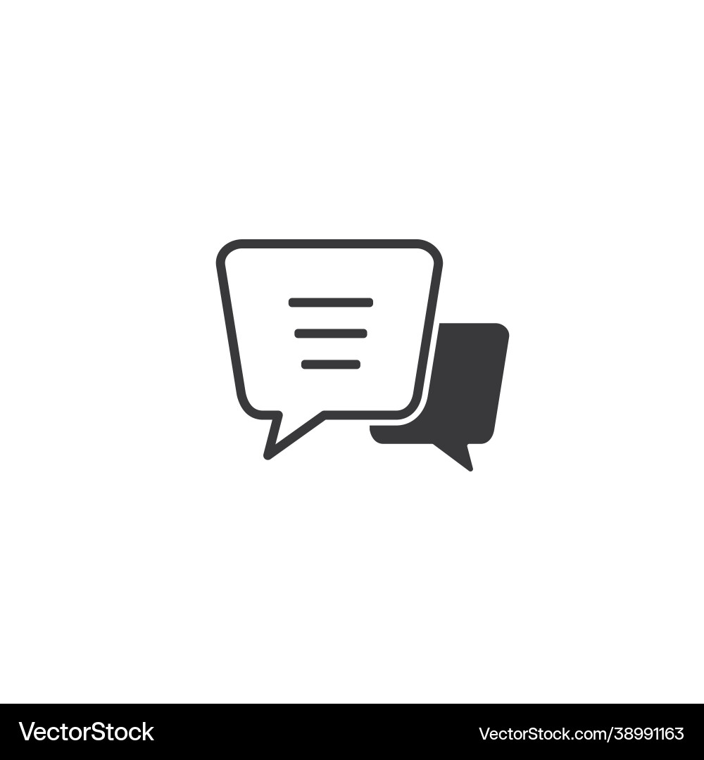 Speech bubbles icon isolated flat design chat Speech bubbles icon isolated flat design chat vector image