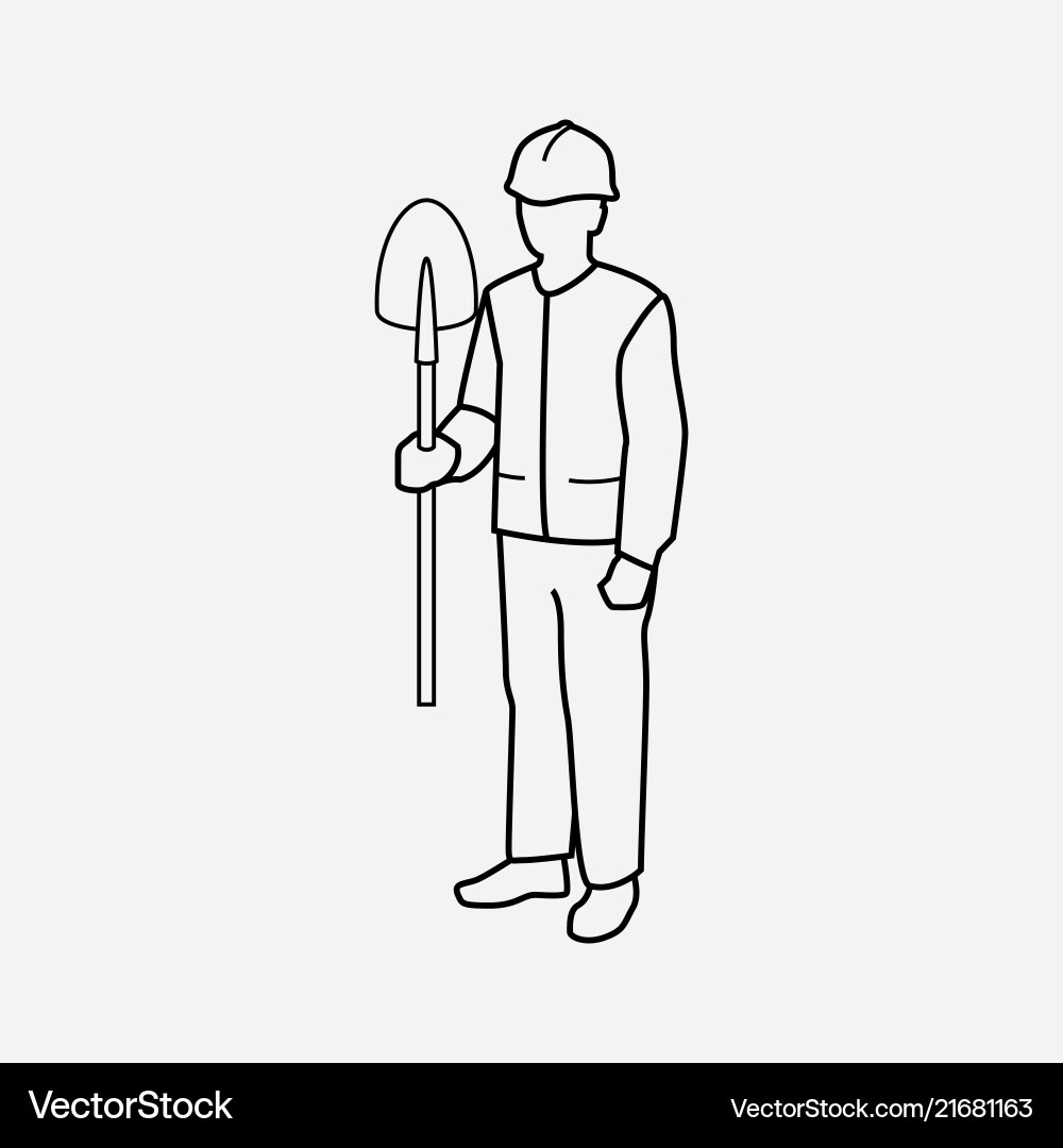Worker icon line element Worker icon line element vector image