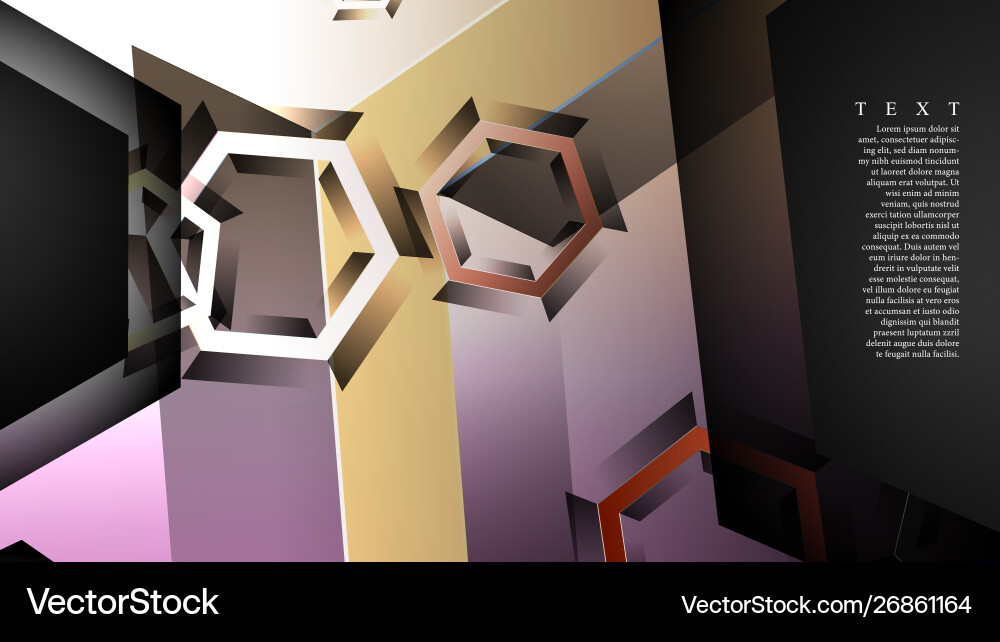 Abstract background with gradient hexagon shapes vector image