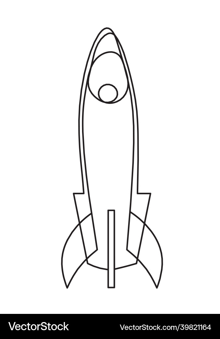 Abstract rocket as continuous line drawing Abstract rocket as continuous line drawing vector image