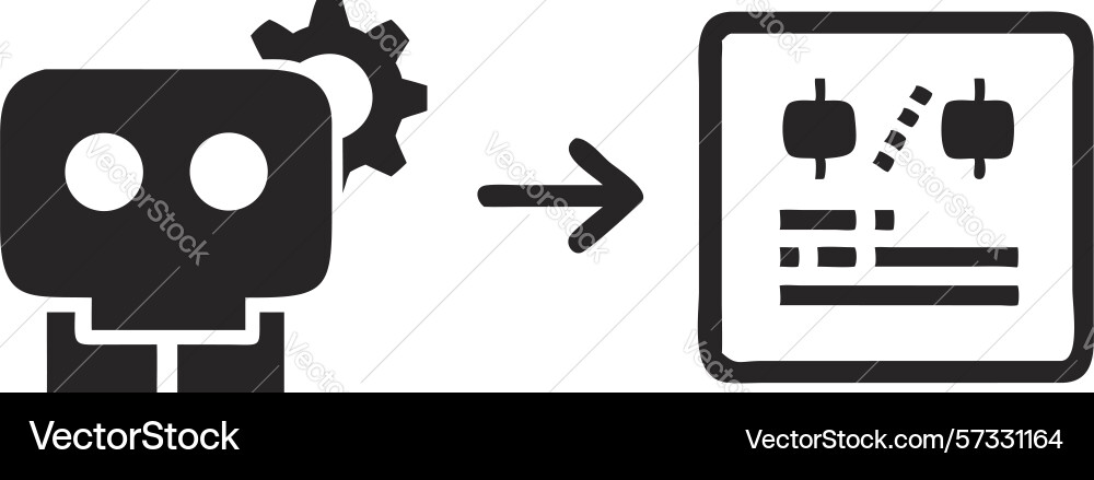 Ai learning process robot intelligence evolution vector image