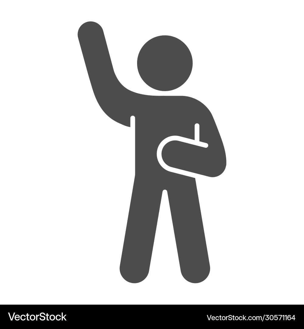 Assurance or hello pose solid icon man with left Assurance or hello pose solid icon man with left Vector Image