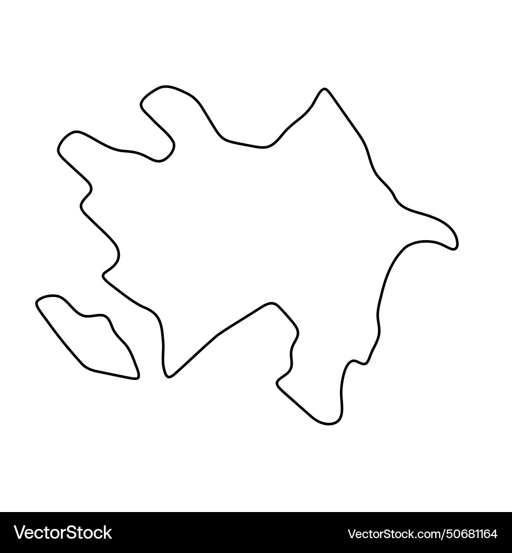 Azerbaijan Simplified Outline Map Royalty Free Vector Image