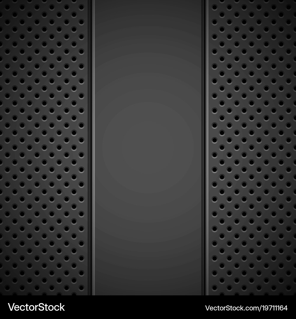 Black background with perforated pattern vector image