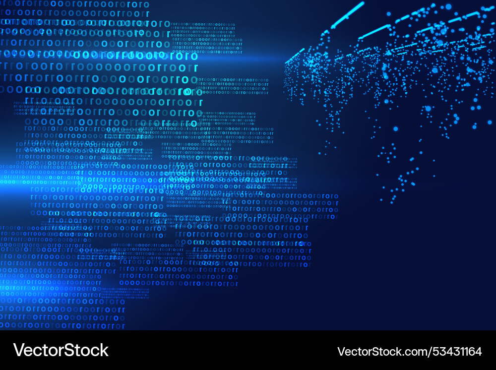 Blue binary data software programming code Blue binary data software programming code Vector Image