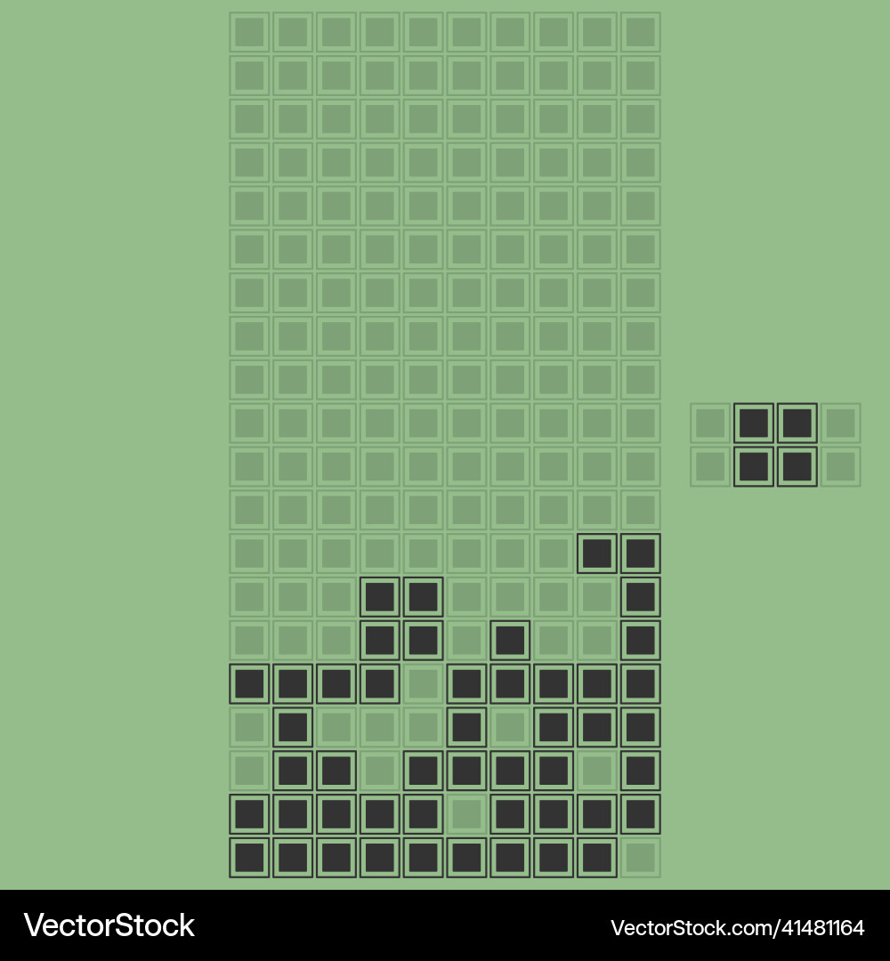 Classic retro game in tetris style basic digital Classic retro game in tetris style basic digital vector image