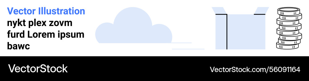 Cloud data storage concept with stack Cloud data storage concept with stack Vector Image