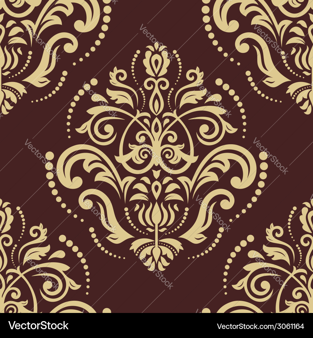 Damask seamless pattern orient background Vector Image