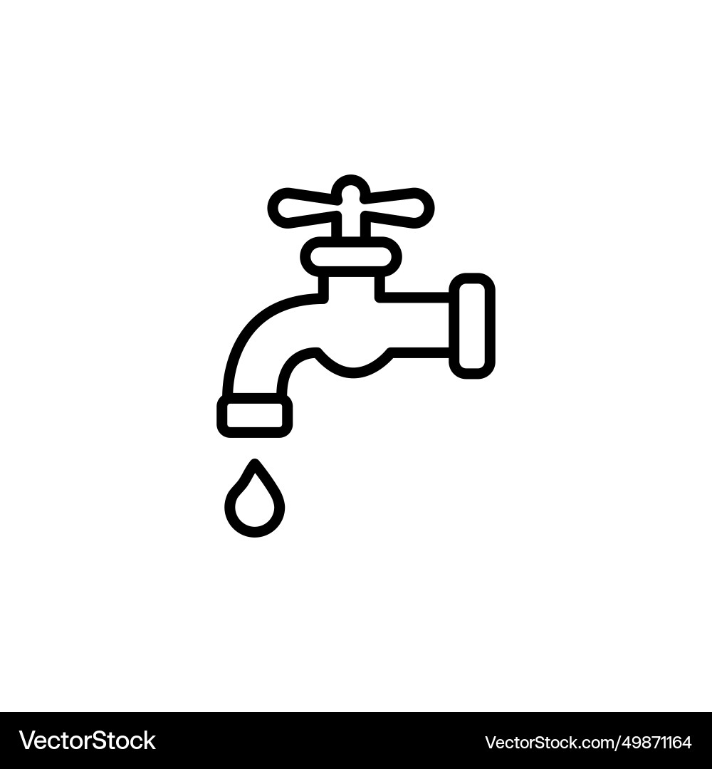 Dripping tap with drop line icon for web mobile Dripping tap with drop line icon for web mobile vector image
