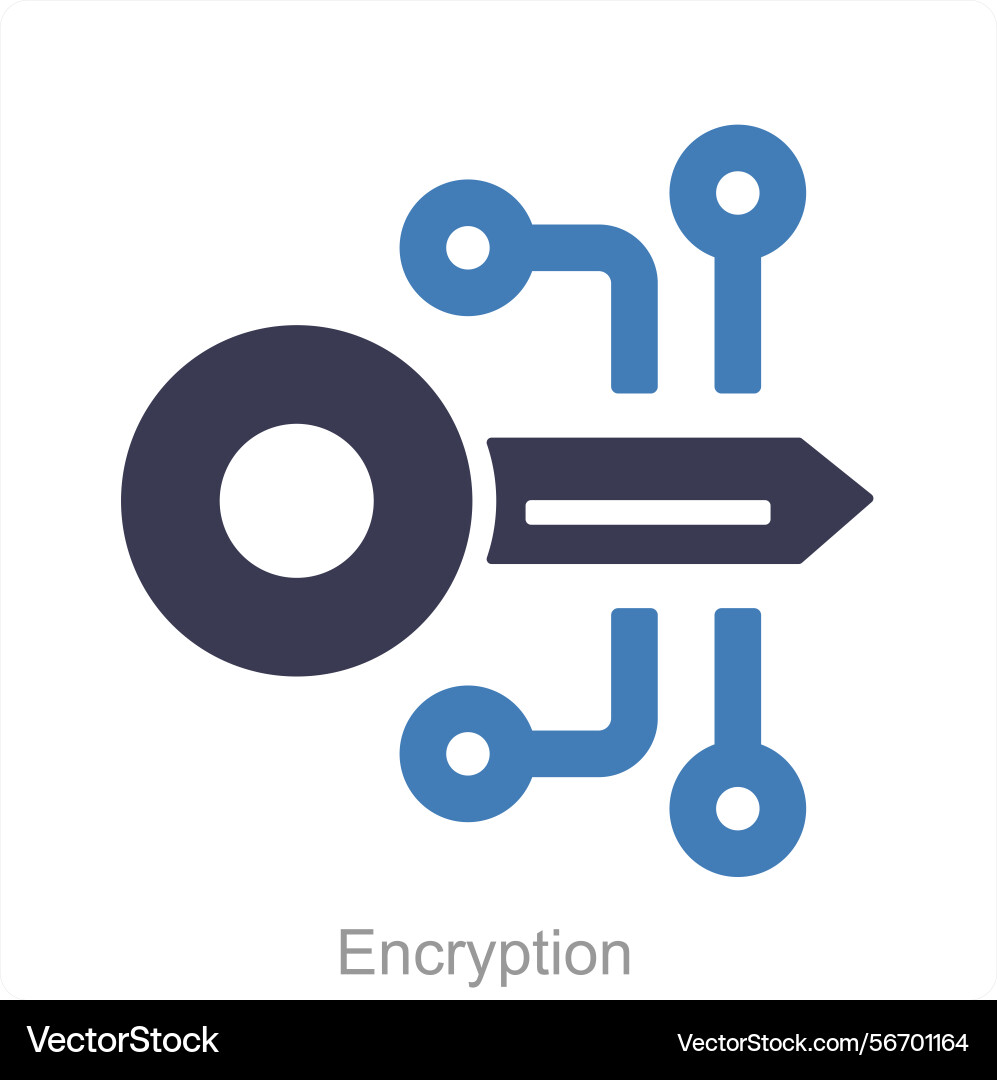 Encryption and data icon concept vector image