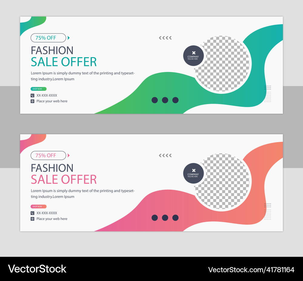 Fashion sale social media facebook cover design Fashion sale social media facebook cover design vector image