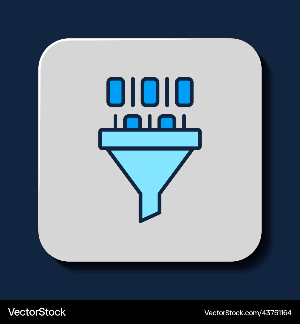 Filled outline binary code icon isolated on blue Filled outline binary code icon isolated on blue vector image