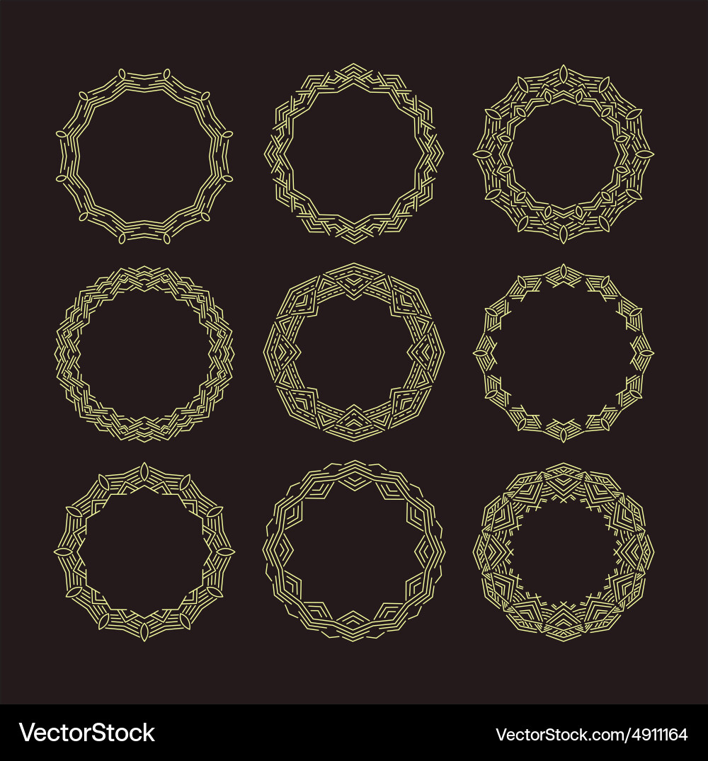 Geometric frame in mono line style vector image